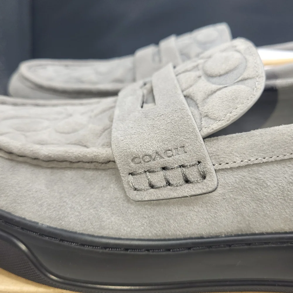 Coach Men's Gray Suede Loafers - Picture 7 of 9